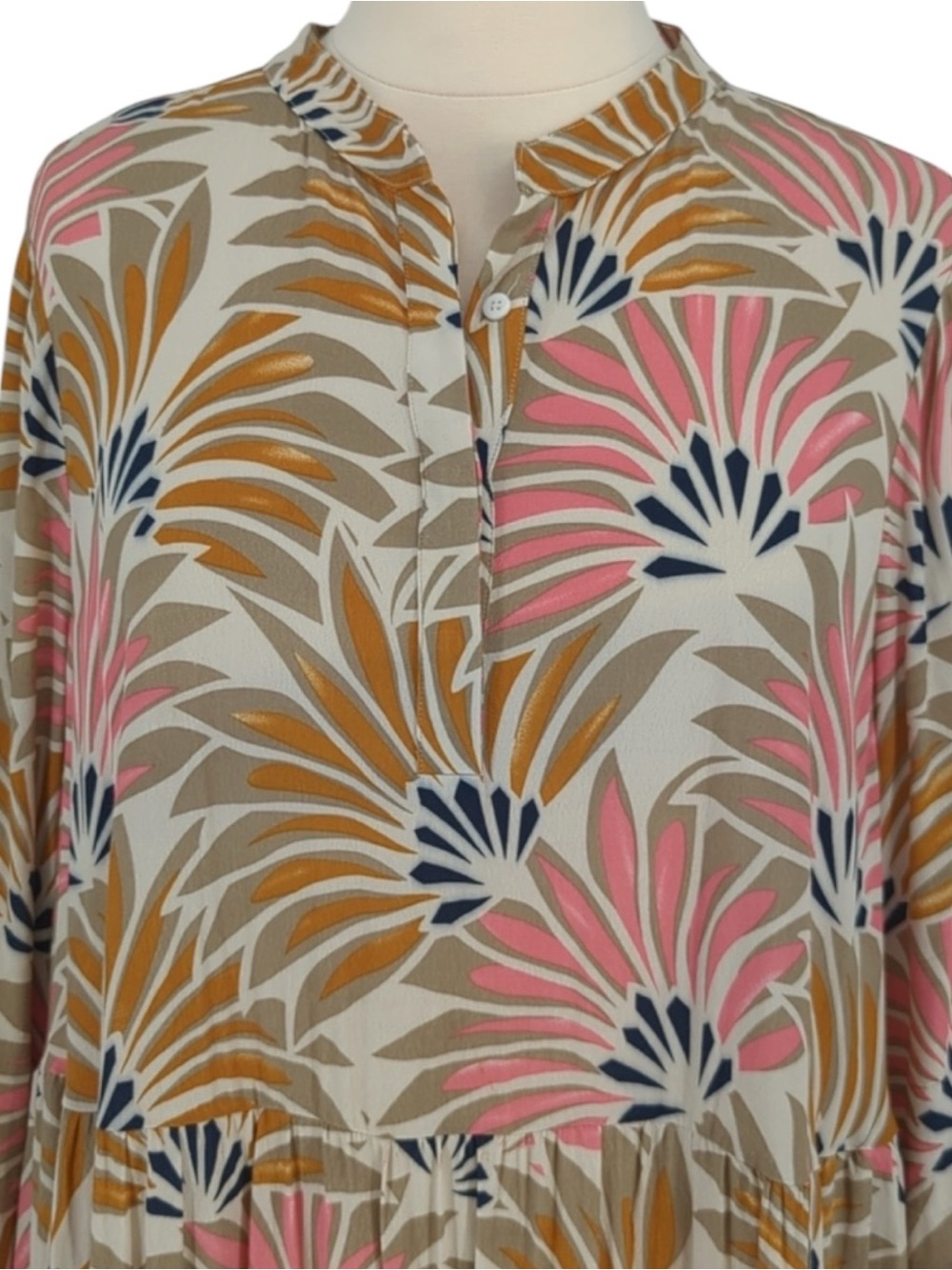 MARE MARE x ANTHROPOLOGIE Lynda Boho Long Sleeve Maxi Dress in Pink/Gold Size S - Picture 6 of 12